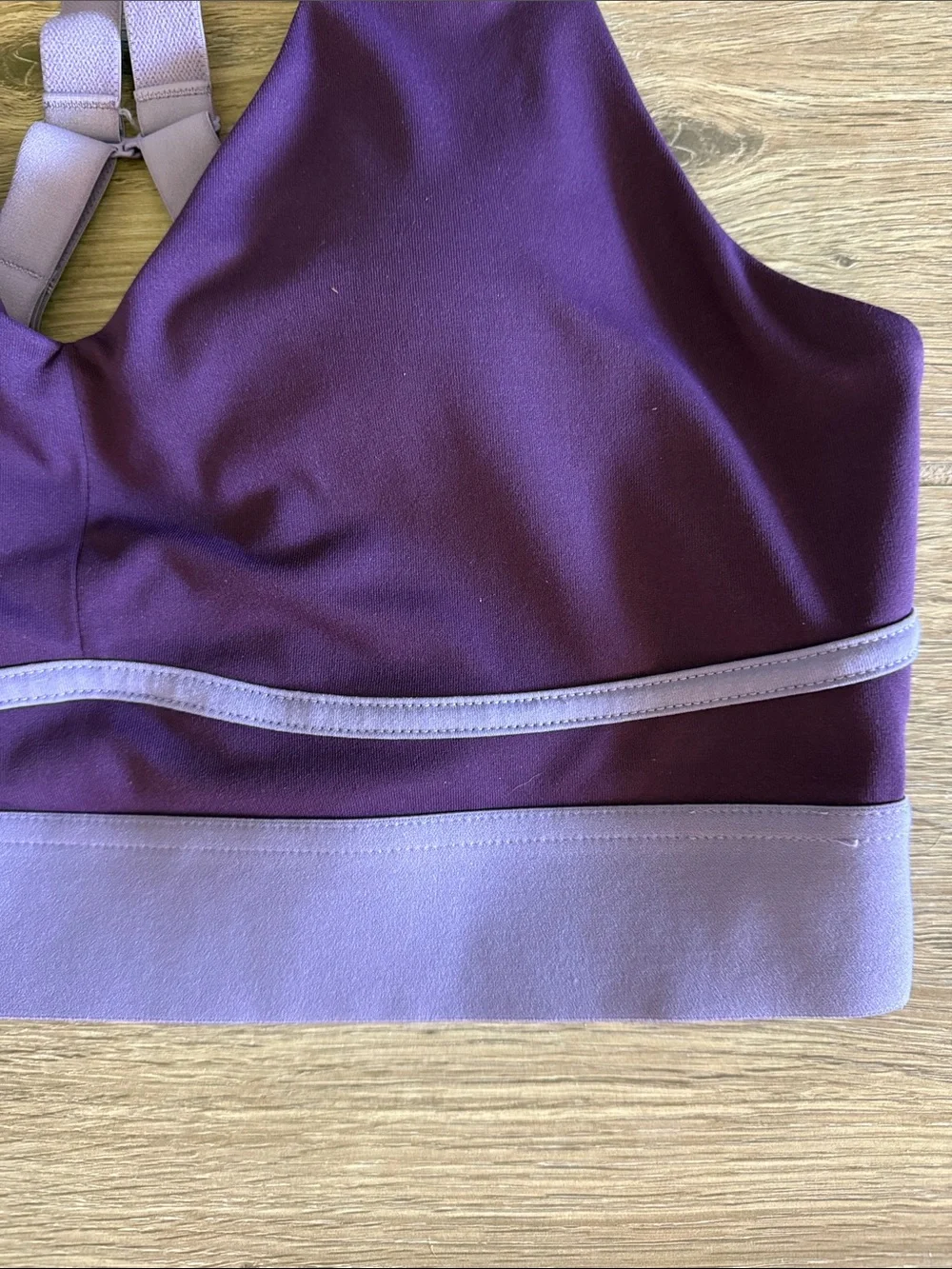 Deep Purple & Lavender V-Neck Sports Bra